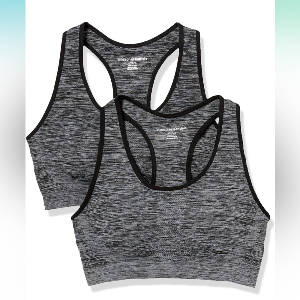 Amazon Essentials 2-pack Light Support Seamless Sports Bra